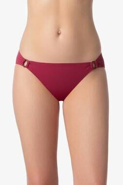 NEW HELEN JON tortoise ring hipster bottom bikini in merlot